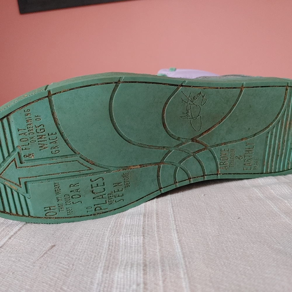 John Fluevog LoPro Leon Retro High-Top Sneakers in Lavender, Gray & Aqua - Picture 6 of 8